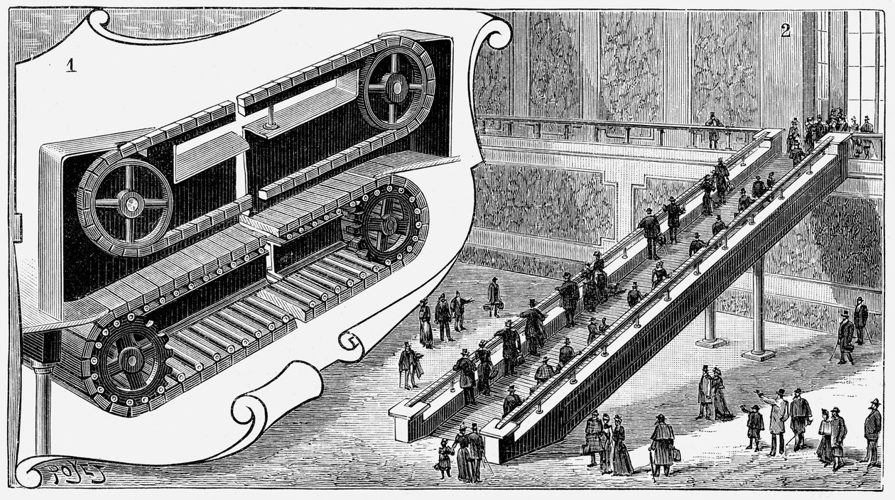 Rulletrapp ved Pennsylvania Railroad Companies Cortlandt Street Station, New York, 1893 av Unbekannt