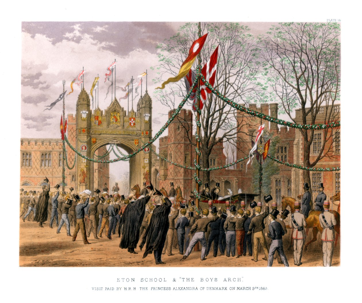 Eton School & The Boys Arch, 1800-tallet av Unbekannt
