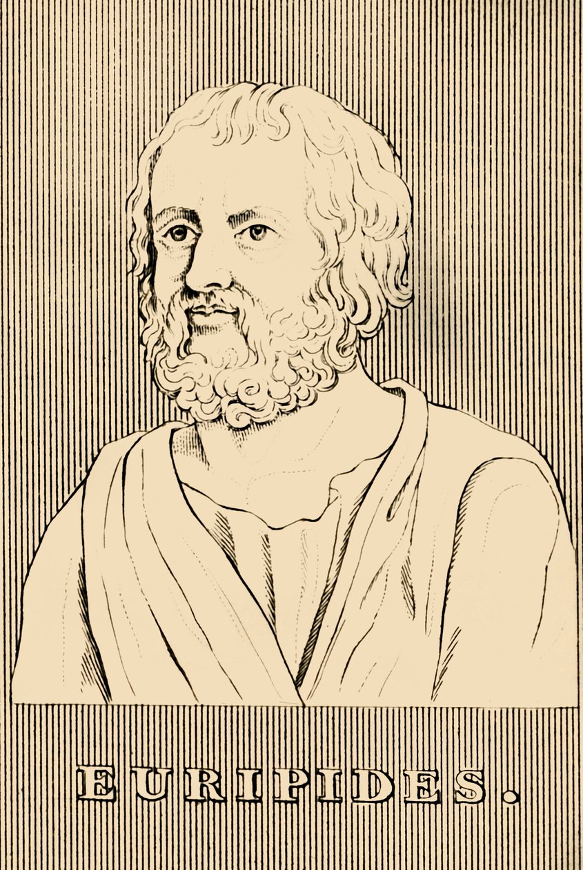Euripides, c480-406 f.Kr., 1830. av Unbekannt