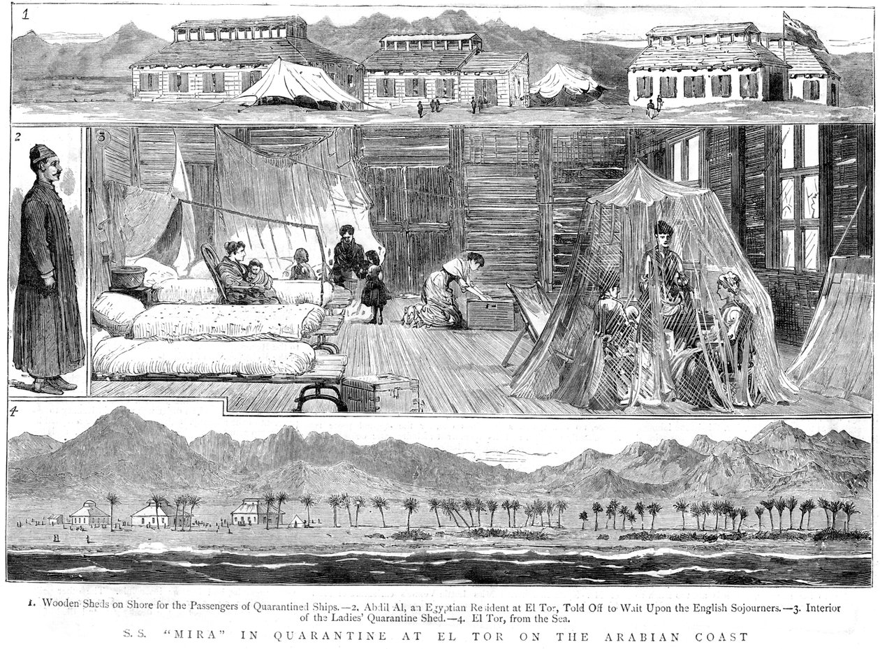 Europeere i en koppekaranteneleir ved El Tor, Nord-Afrika, 1884 av Unbekannt