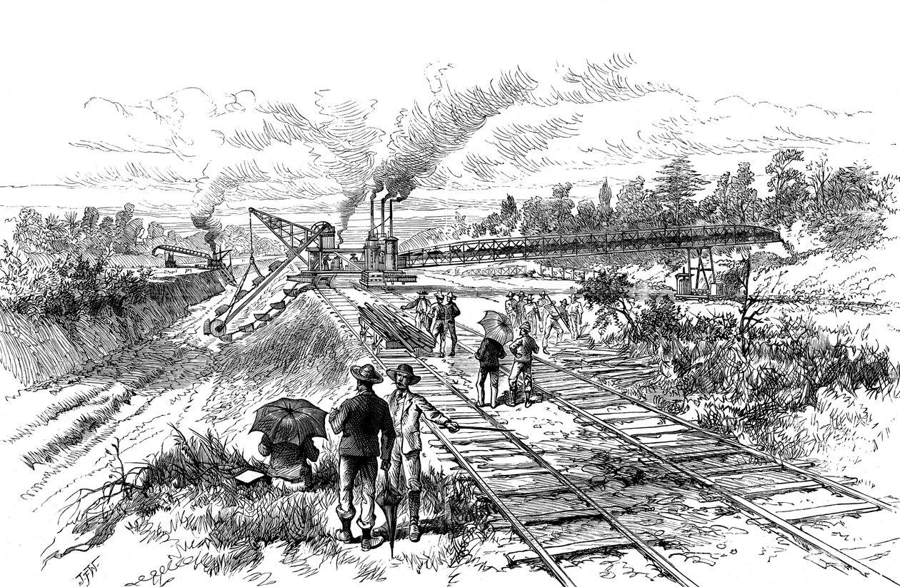 Utgraving av Panamakanalen, 1888 av Unbekannt