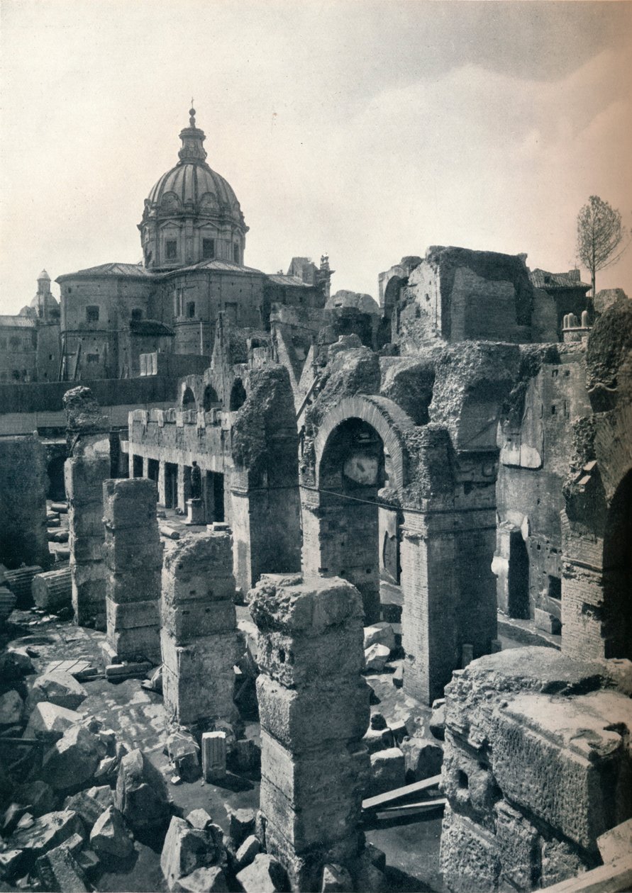 Utgravninger av Forum of Julius Caesar i Roma, c1932 av Unbekannt