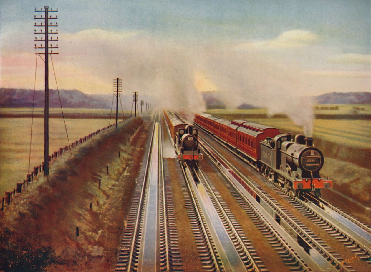 Ekskursjonstog til Blackpool tar vann fra Kirkham Track-Troughs, 1926 av Unbekannt