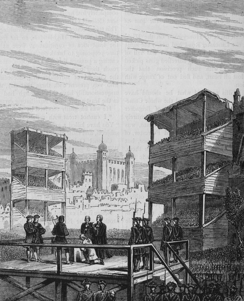 Henrettelse av Lord Derwentwater på Tower Hill fra et gammelt trykk, 24. februar 1716, c1880 av Unbekannt