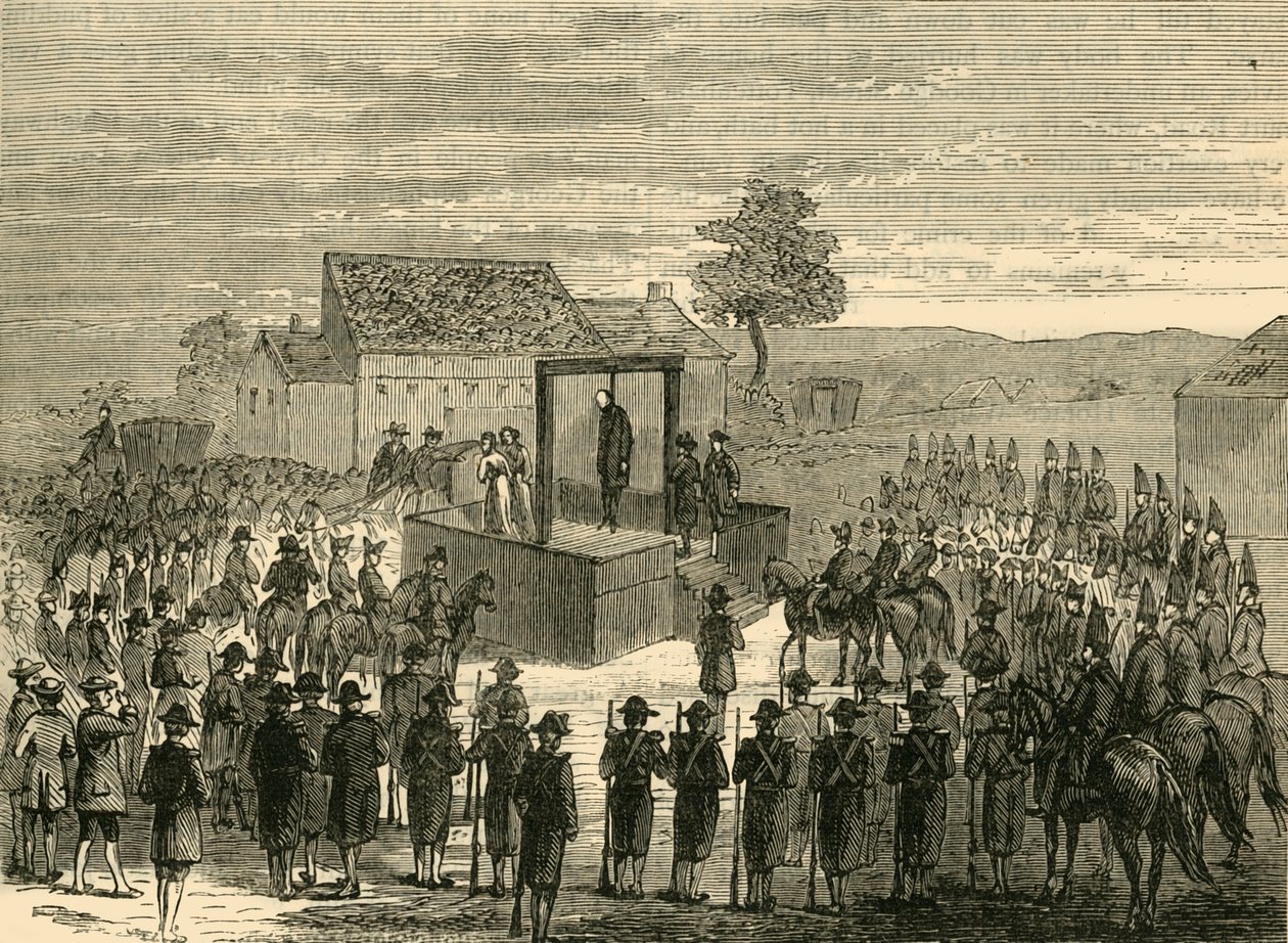 Henrettelse av Lord Ferrers i Tyburn, 1760, c1876. av Unbekannt