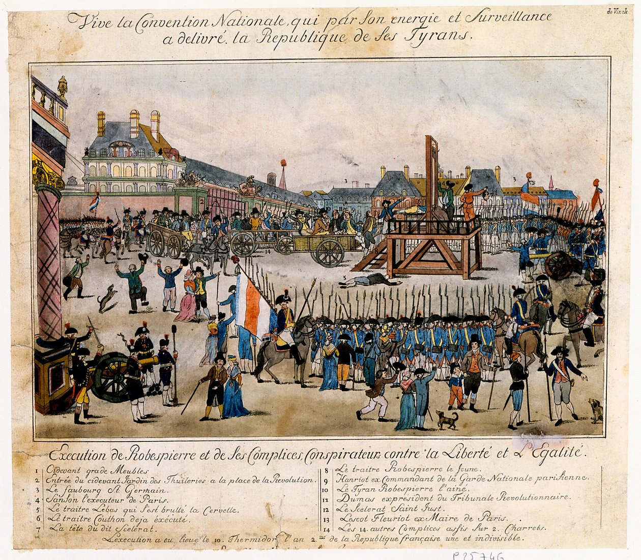 Henrettelse av Robespierre og hans medskyldige, 1794 av Unbekannt