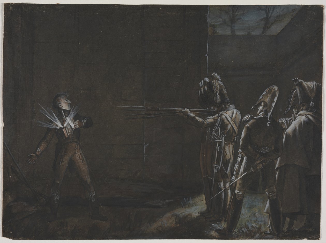 Henrettelse av hertugen dEnghien, 21. mars 1804, ca. 1870. av Unbekannt