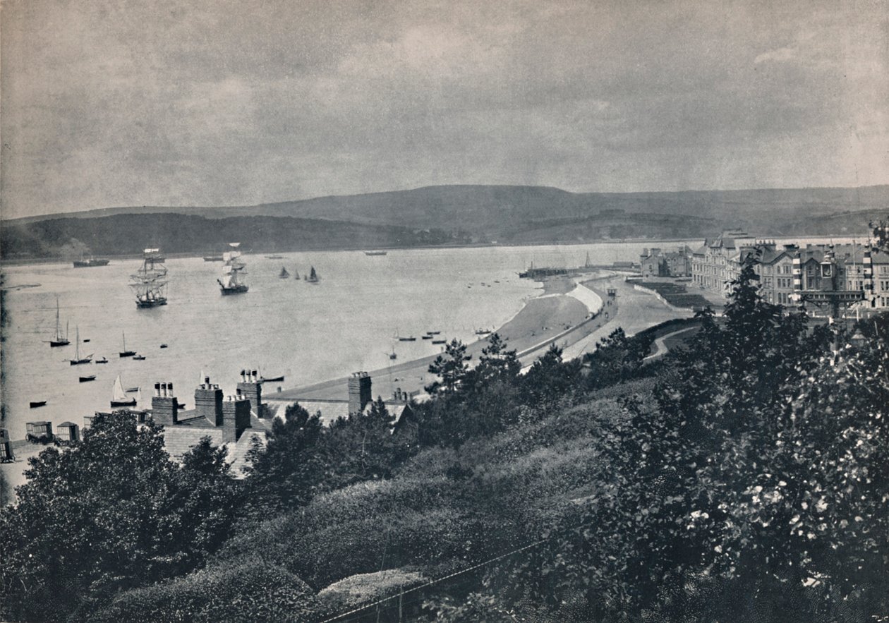 Exmouth - Utsikt som viser stranden og den motsatte kysten, 1895 av Unbekannt