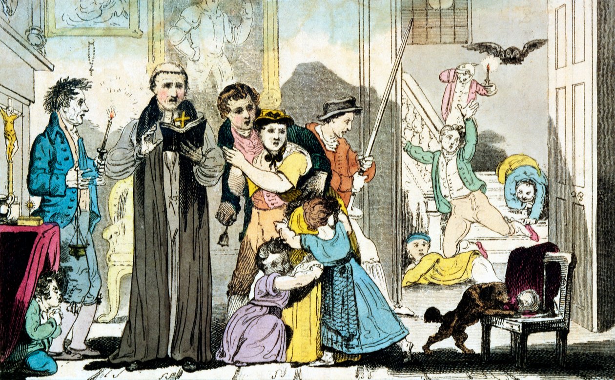 Eksorsisme ved klokke, bok og stearinlys, 1816 av Unbekannt