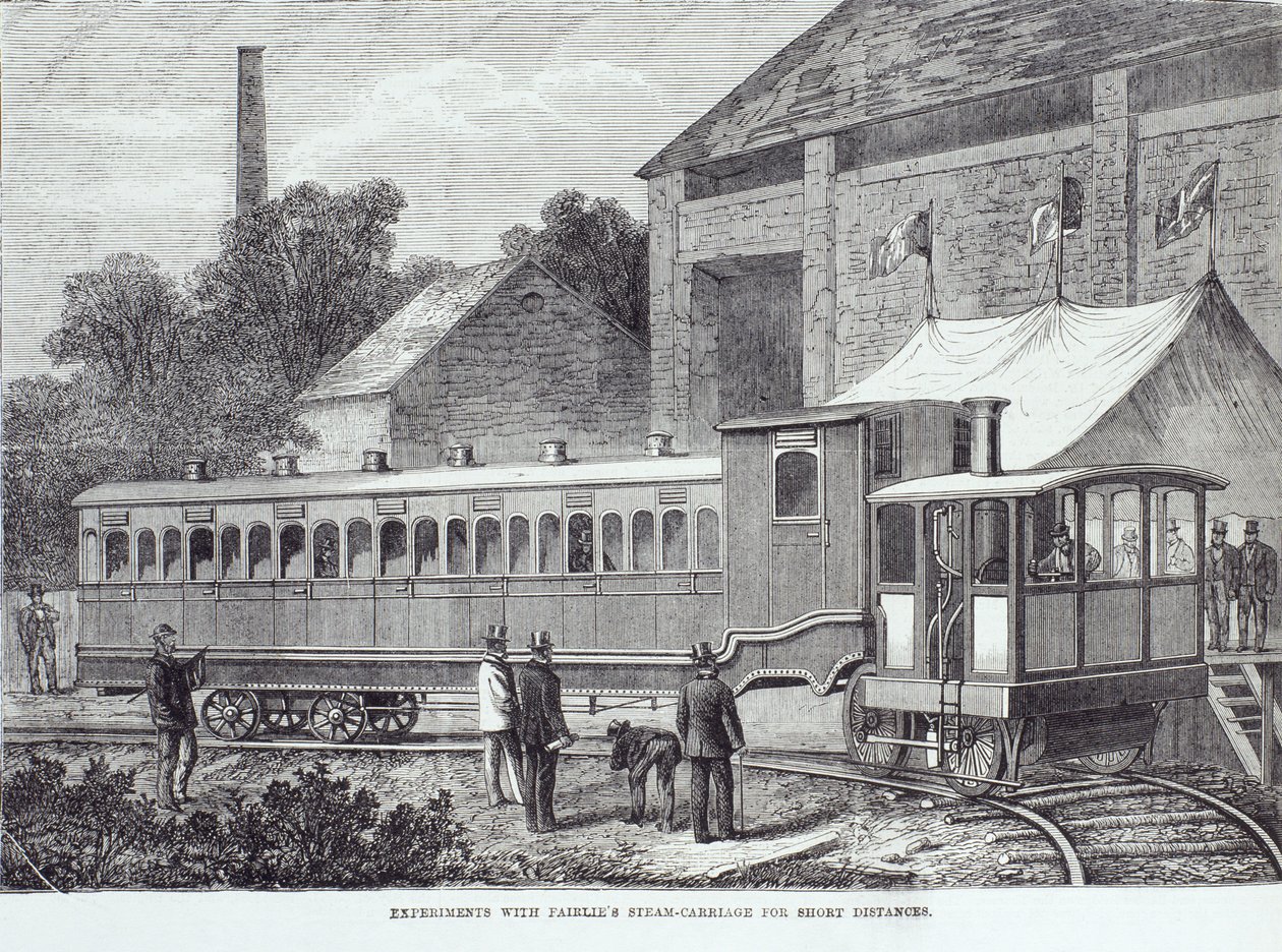 Eksperimenter med Fairlies dampvogn for korte avstander, august 1869 av Unbekannt