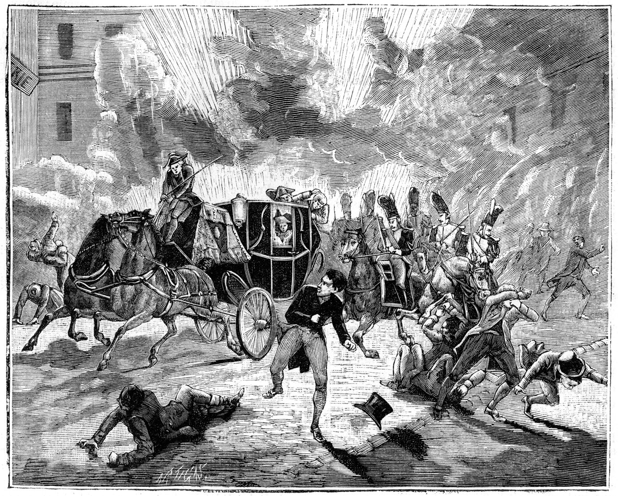 Eksplosjon på Rue de la Loi, Paris, Frankrike, 24. desember 1800 1882-1884 av Unbekannt