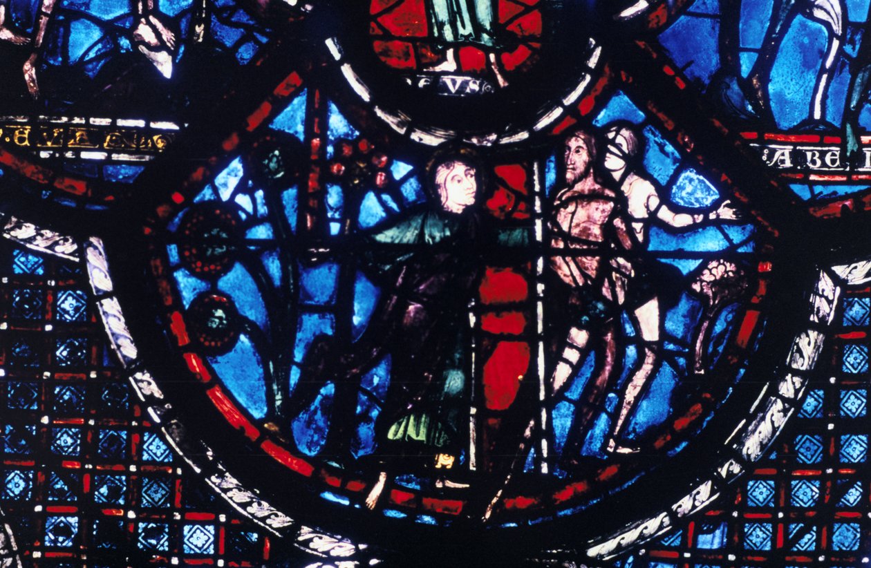 Utvisning fra Eden, farget glass, Chartres Cathedral, Frankrike, 1205-1215 av Unbekannt