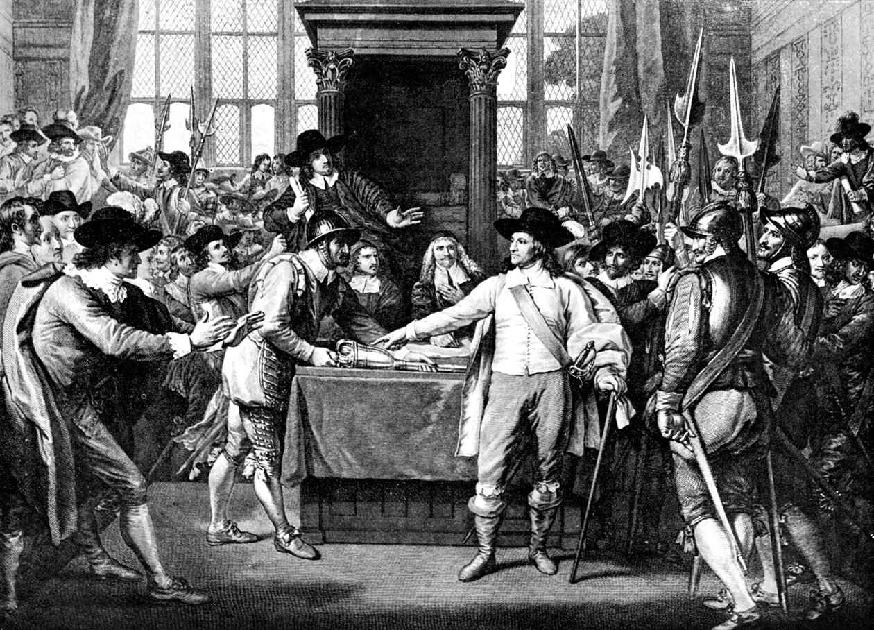 Utvisning av medlemmer av Cromwell, 1653, 1700-tallet av Unbekannt