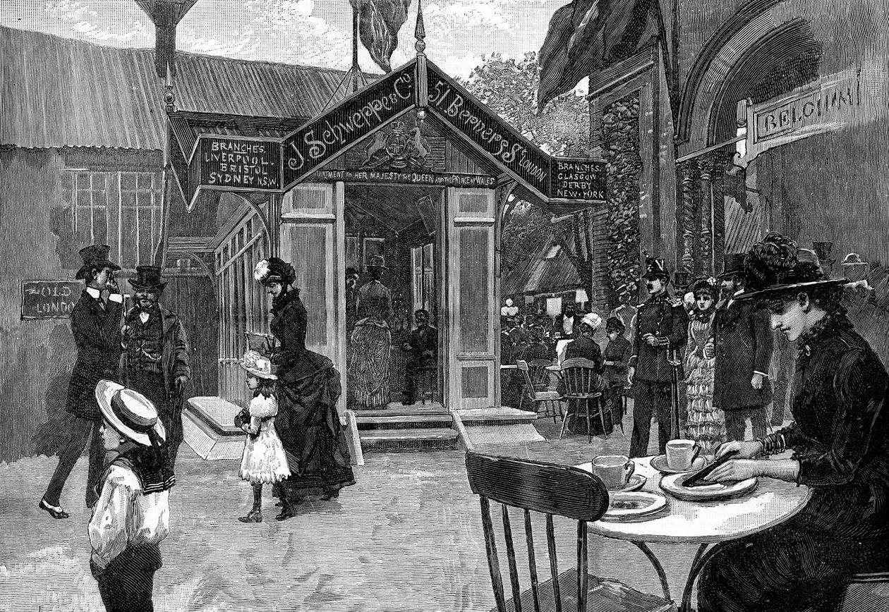 Utvendig kaféscene, 1800-tallet av Unbekannt