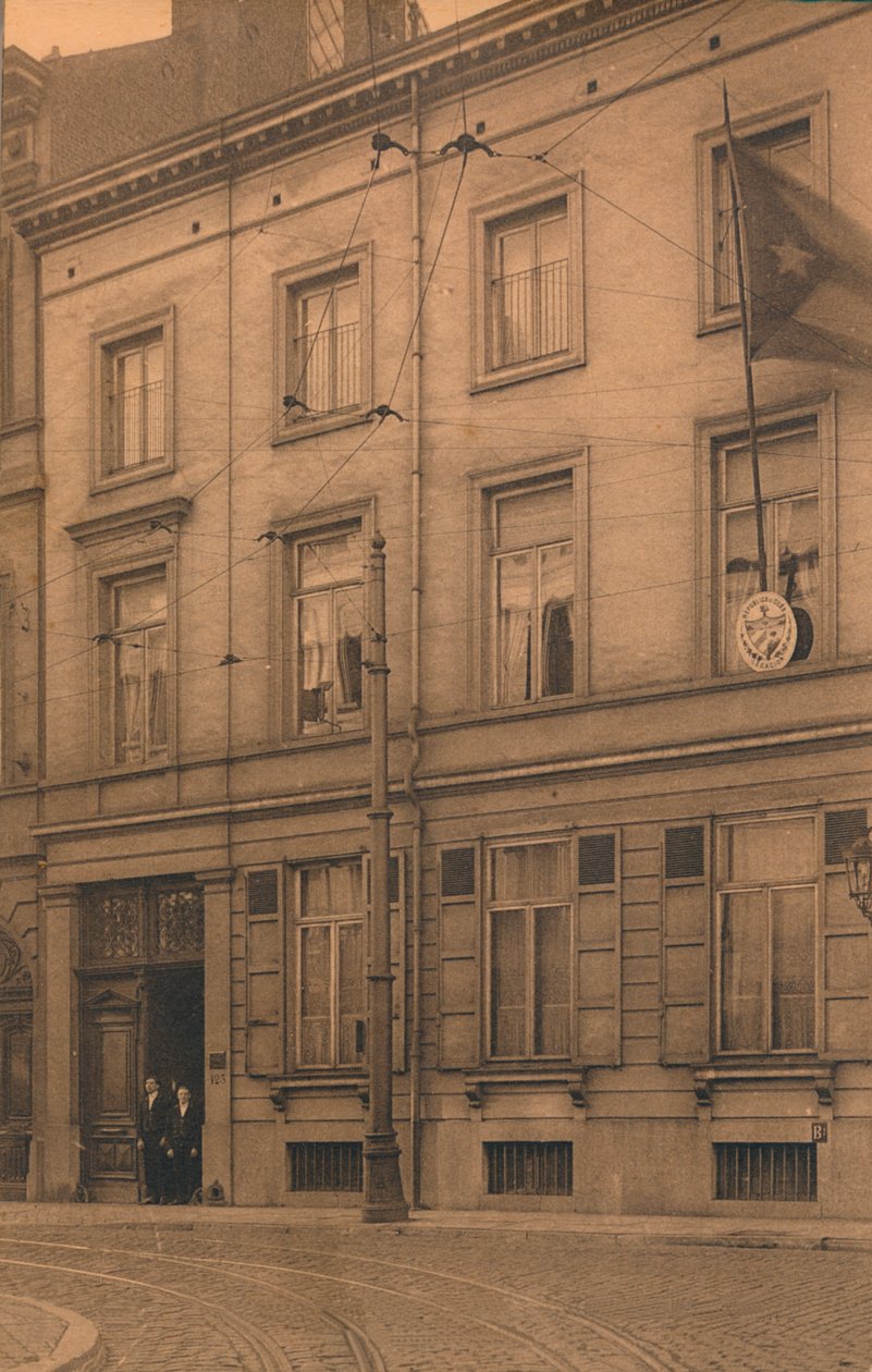 Eksteriør av den cubanske ambassaden i Brussel, Belgia, 1927. av Unbekannt