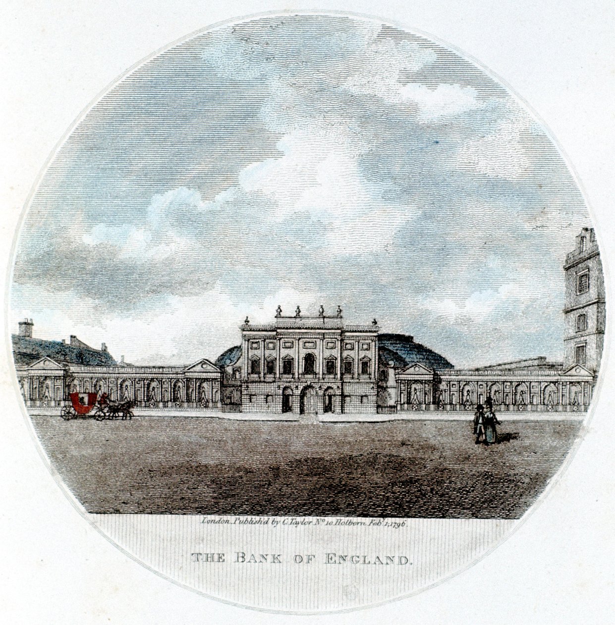 Fasade til The Bank of England, Threadneedle Street, London, 1796 av Unbekannt
