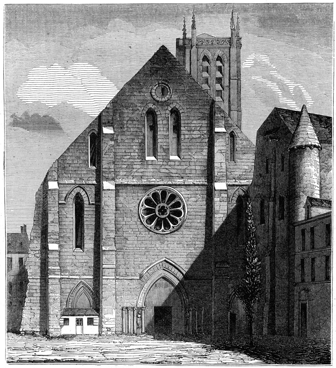 Fasade av den gamle kirken til klosteret Sainte-Geneviève, Paris, Frankrike, 1849 av Unbekannt