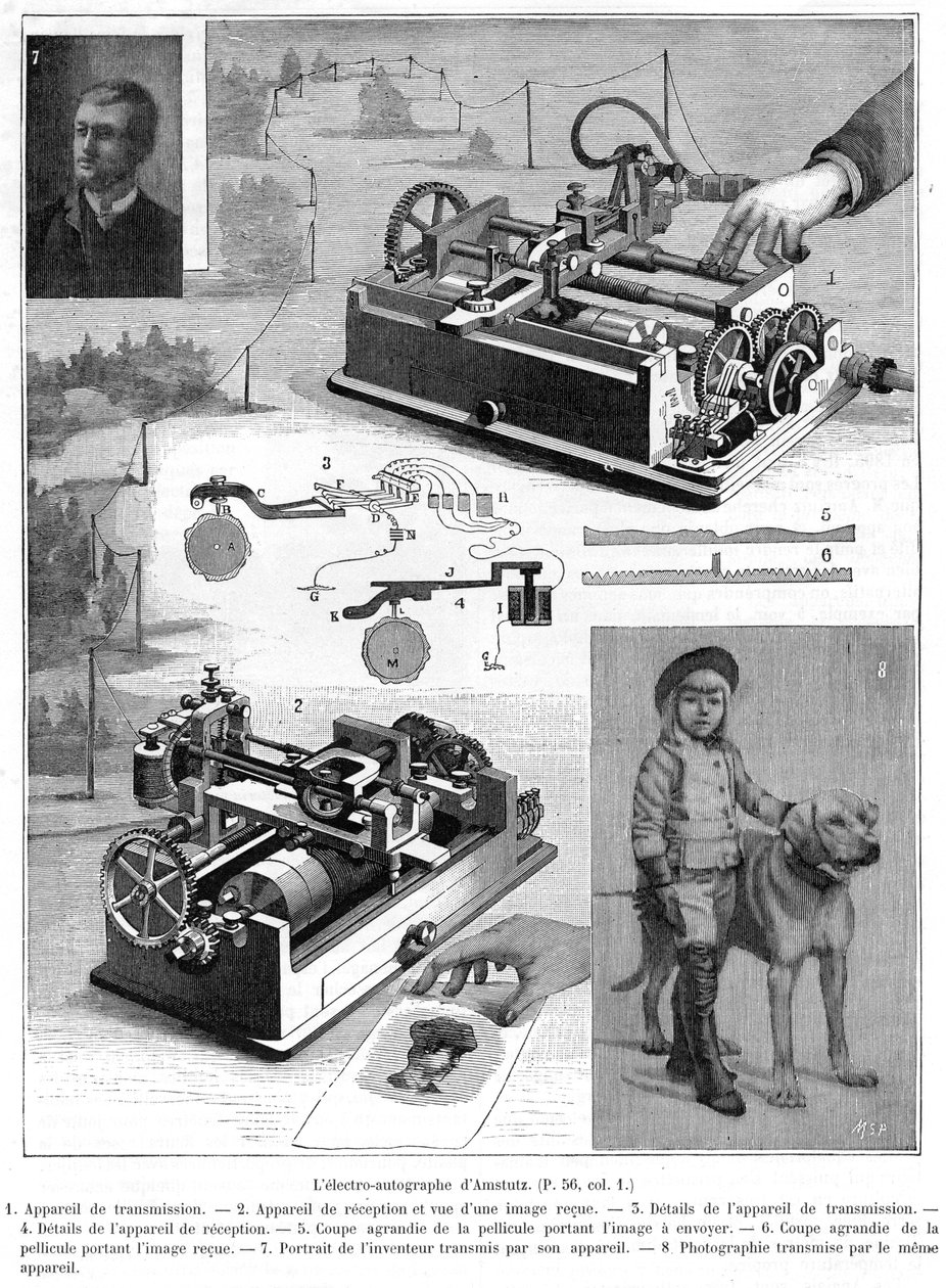 Faksimile eller kopiering av telegrafsystem av Amstutz fra Cleveland, Ohio, USA, 1896 av Unbekannt