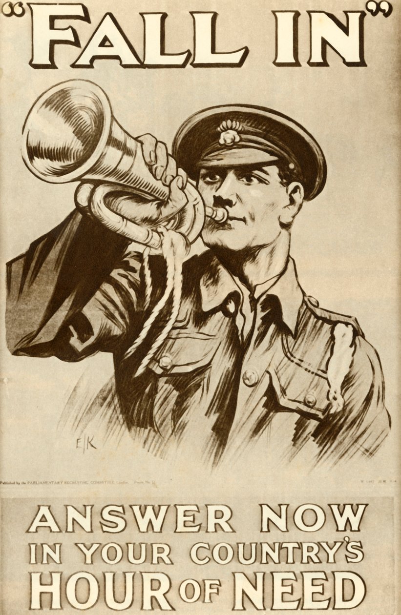 Fall In: Answer Now in Your Lands Hour of Need, 1915, 1935. av Unbekannt