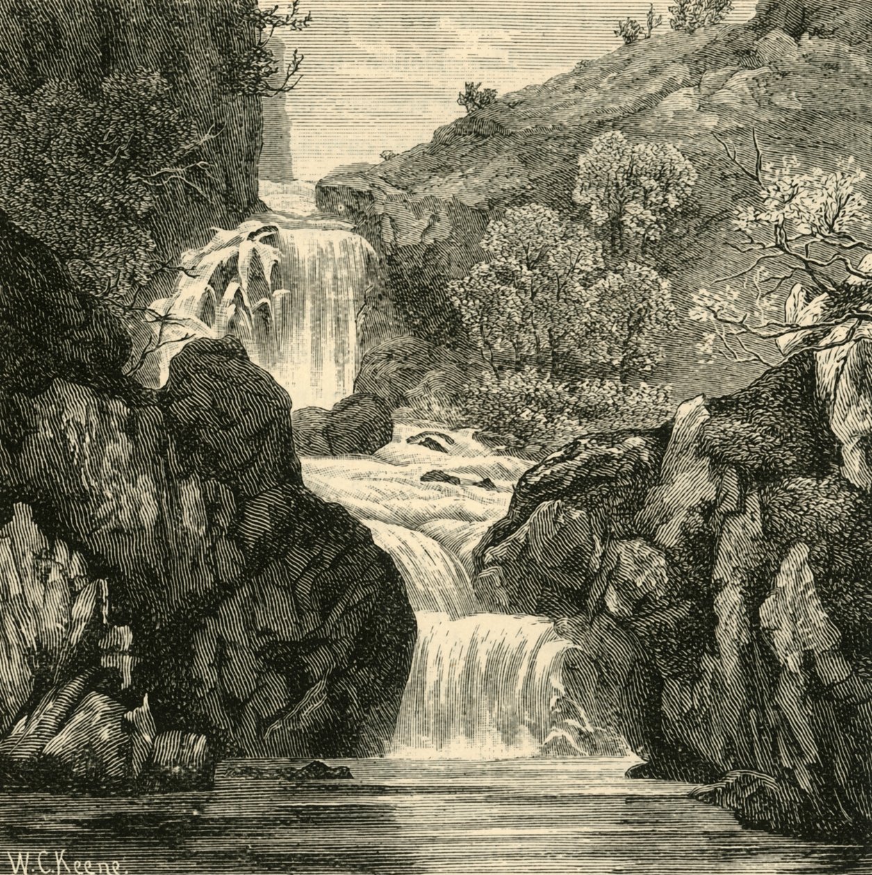 Fall in the Devils Glen, 1898. av Unbekannt