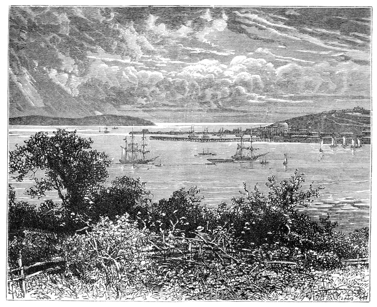 Falmouth Harbour, Cornwall, England, 1900 av Unbekannt