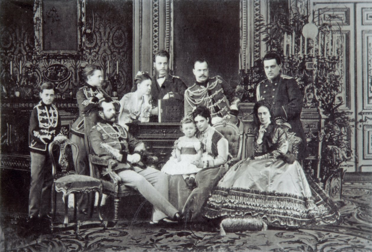 Familieportrett av tsar Alexander II av Russland, 1860-tallet av Unbekannt