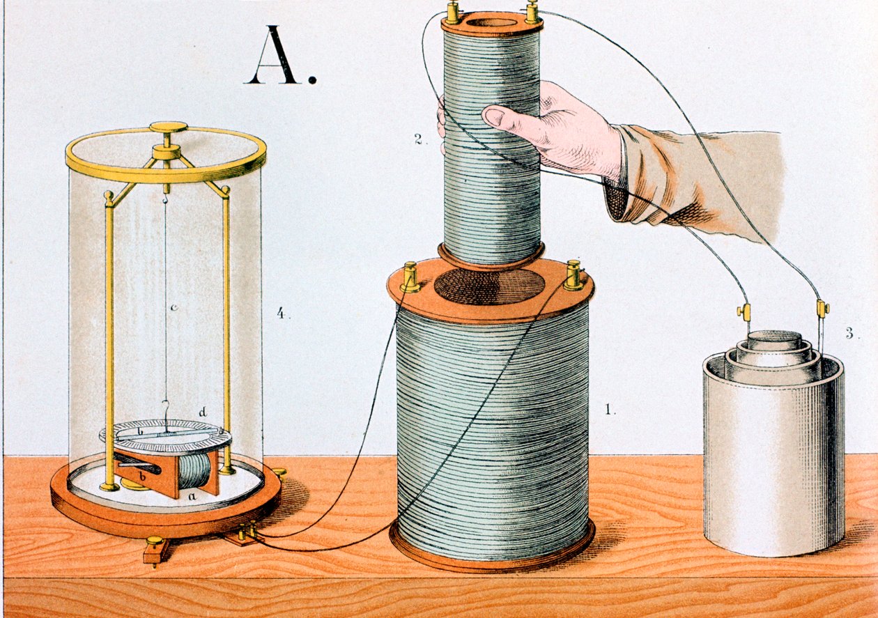 Faradays elektromagnetiske induksjonseksperiment, 1882 av Unbekannt