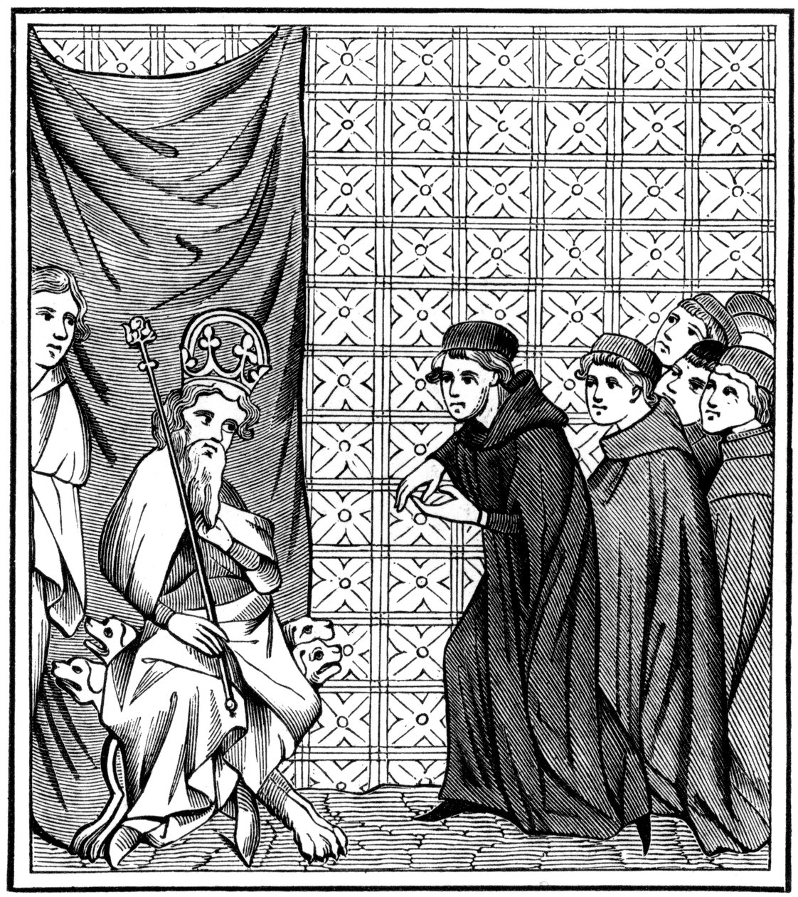 Stipendiater ved universitetet i Paris som harrangert keiser Charles IV 1316-1378 i 1377 1849 av Unbekannt