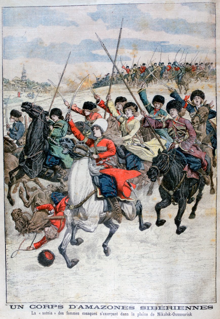 Kvinnelige sibirske kosakk-kavalerikorps, russisk-japansk krig, 1904 av Unbekannt