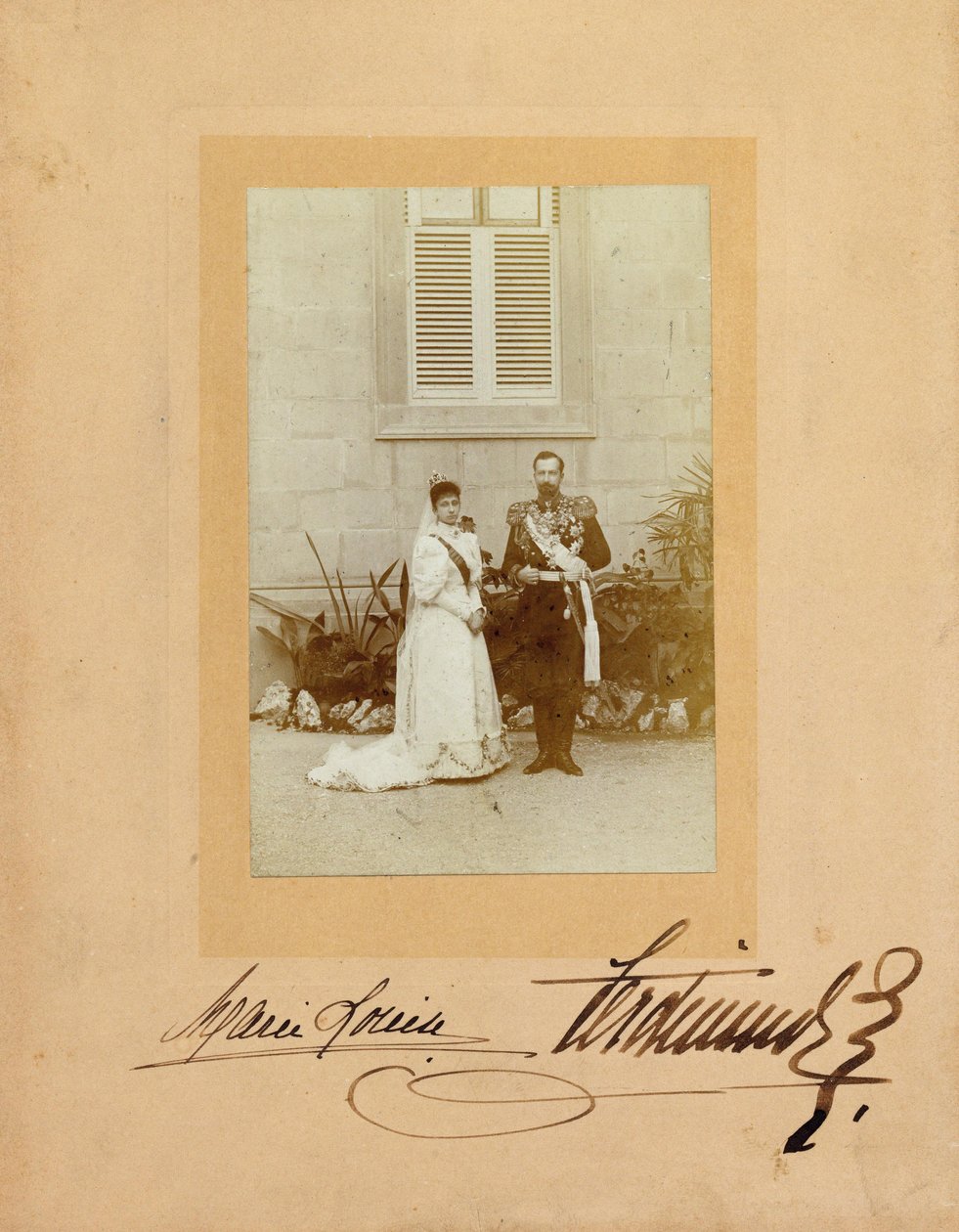 Ferdinand I av Bulgaria med sin kone prinsesse Marie Louise av Bourbon-Parma, 1893. av Unbekannt
