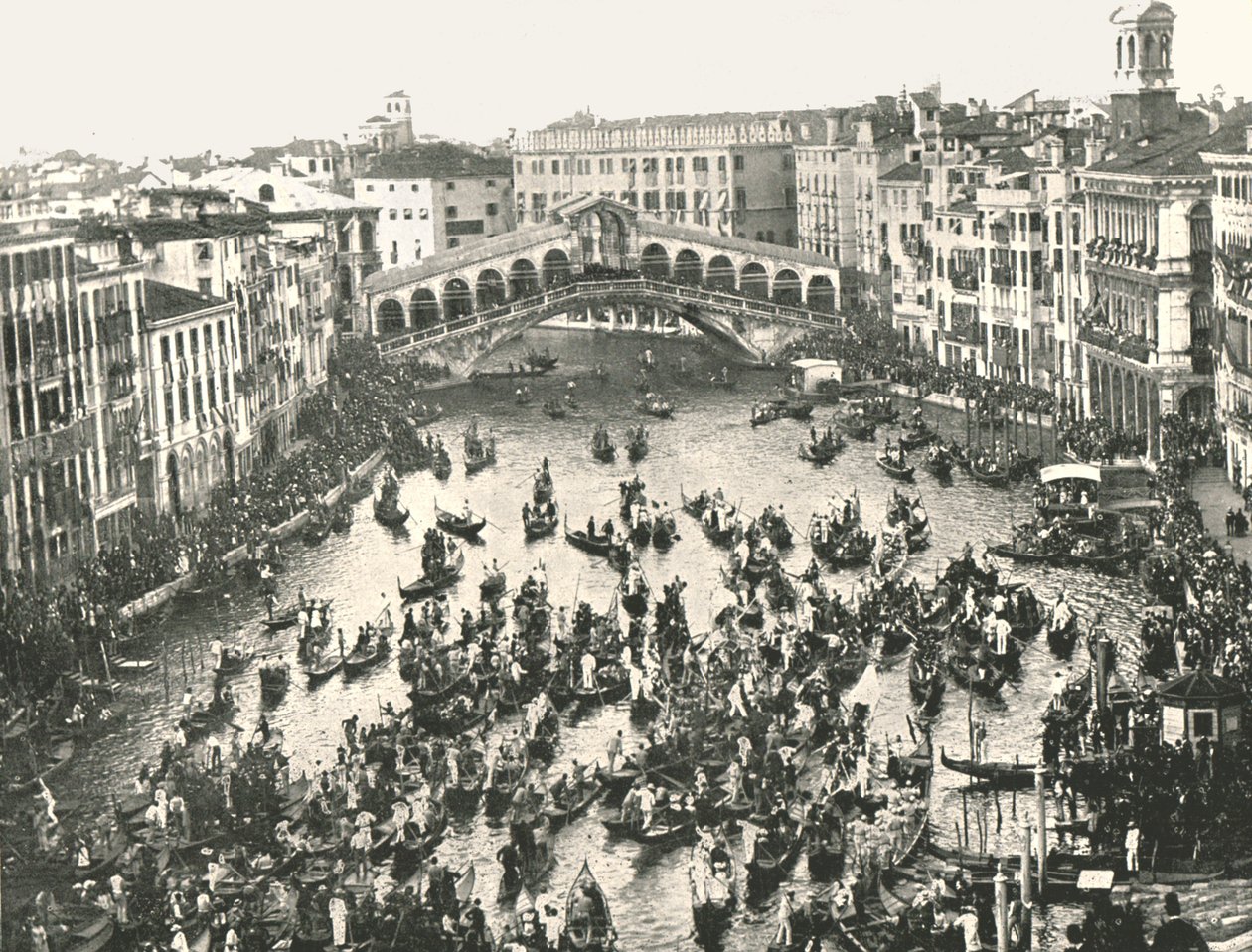 Festdag på Canal Grande, Venezia, Italia, 1895. av Unbekannt
