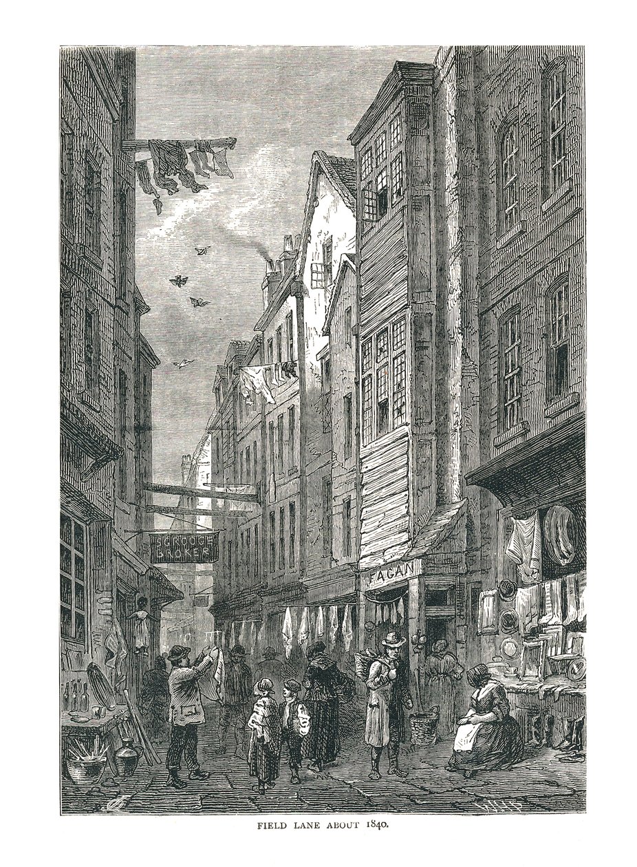 Field Lane ca 1840 av Unbekannt