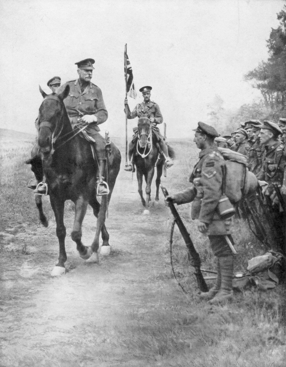 Feltmarskalk Douglas Haig anmelder kanadiske tropper, Drocourt-Queant, 31. august 1918, 1926 av Unbekannt