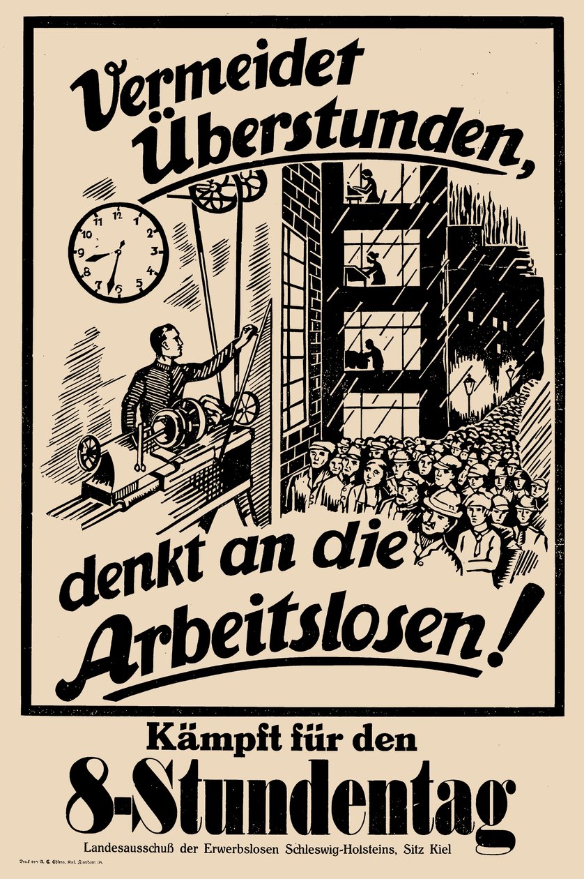 Kjemp for åttetimersdagen, ca. 1925. av Unbekannt