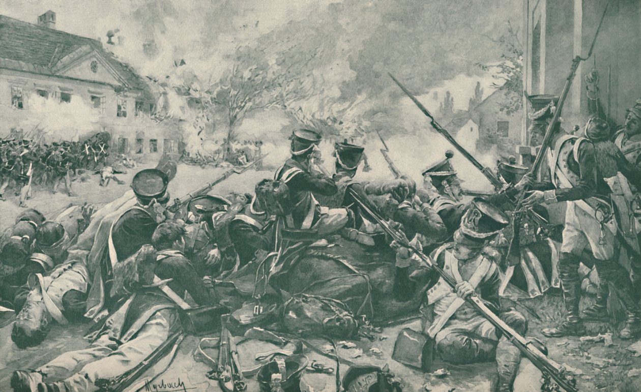 Kamp i Esslings gater, 1809, 1896. av Unbekannt