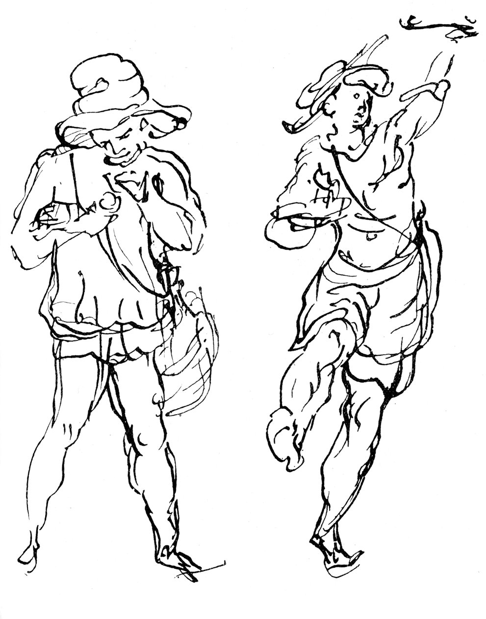 Figurer designet av Inigo Jones for masken, 1893 av Unbekannt