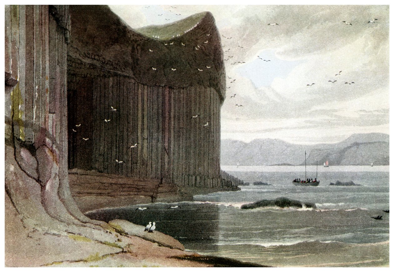 Fingals Cave, Staffa, Ytre Hebridene, Skottland. 1814 1956 av Unbekannt