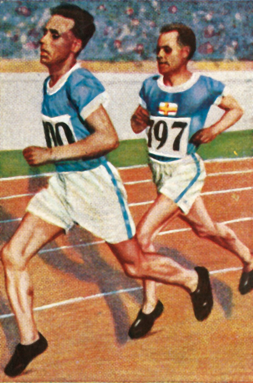 Finske løpere Ville Ritola og Paavo Nurmi, 1928. av Unbekannt