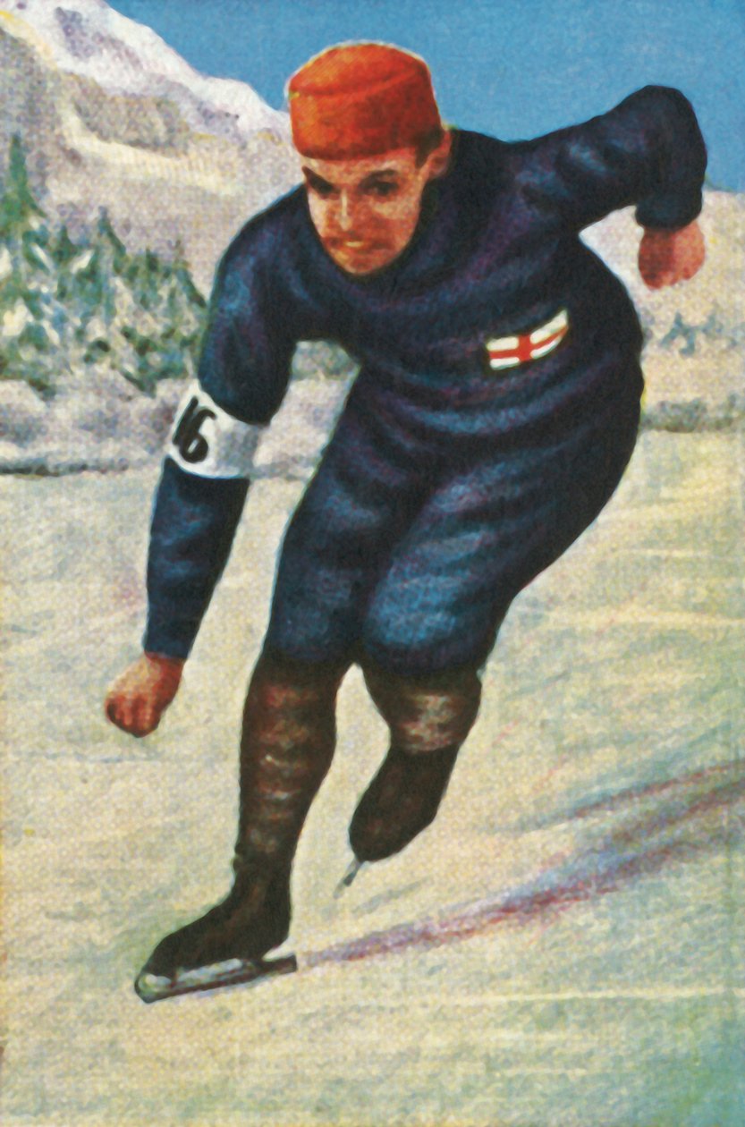 Finsk skøyteløper Clas Thunberg, 1928. av Unbekannt