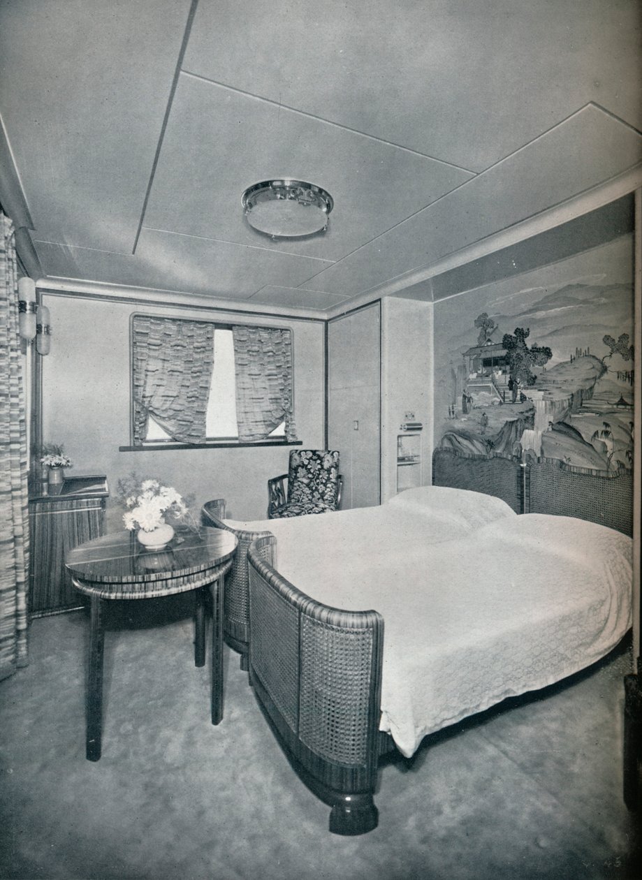 Førsteklasses Cabin de Luxe om bord på Victoria, 1931 av Unbekannt