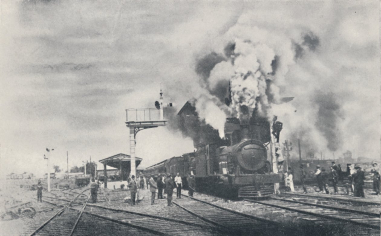 Første tog fra Intercolonial Railway forlater Kalgoorlie, 1923. av Unbekannt