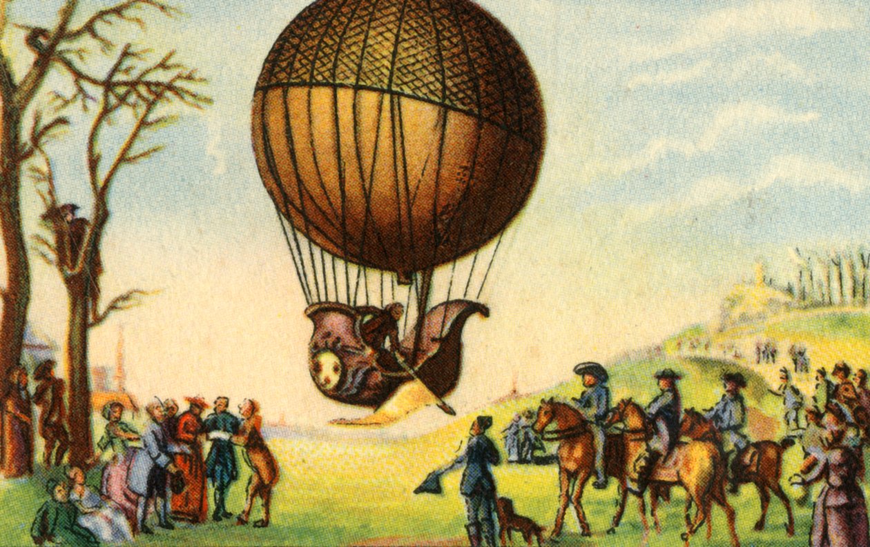Første bemannede oppstigning av en hydrogenballong, Paris, Frankrike, 1. desember 1783, 1932. av Unbekannt