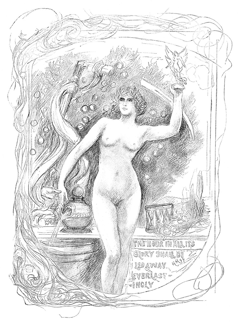 Første skisse for emaljen The Hour in All Its Glory Shall Be Led Away Everlastingly, 1899 av Unbekannt