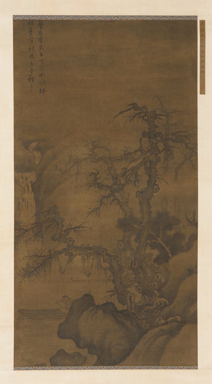 Fisherman Boating under Winter Trees, Ming-dynastiet, 1400-tallet. av Unbekannt