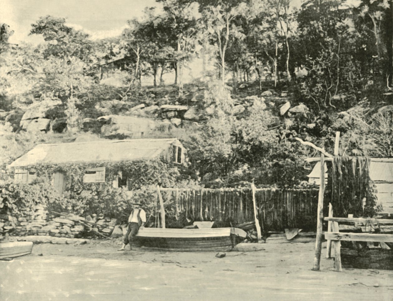 Fishermans Hut, Como., 1901. av Unbekannt