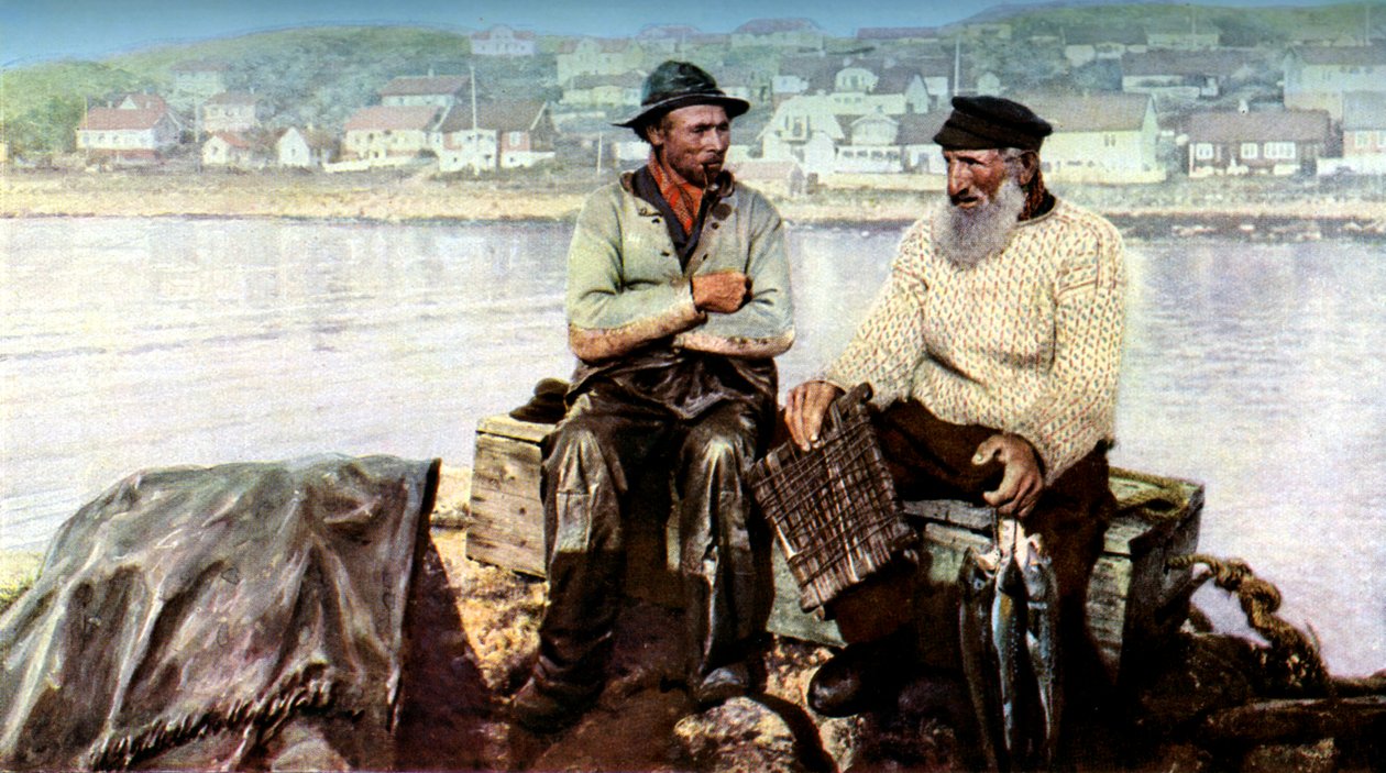 Fiskere, fiskebyen Molle, på neset til Kullen i Kattegat, Sverige, c1923 av Unbekannt