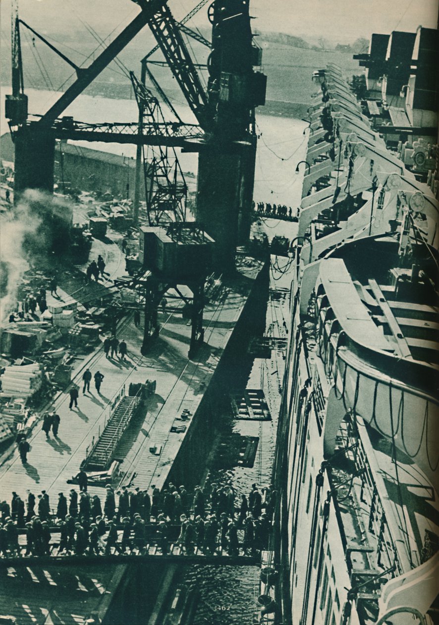 Innredningsbassenget til John Brown og Companys verft ved Clydebank, 1937 av Unbekannt
