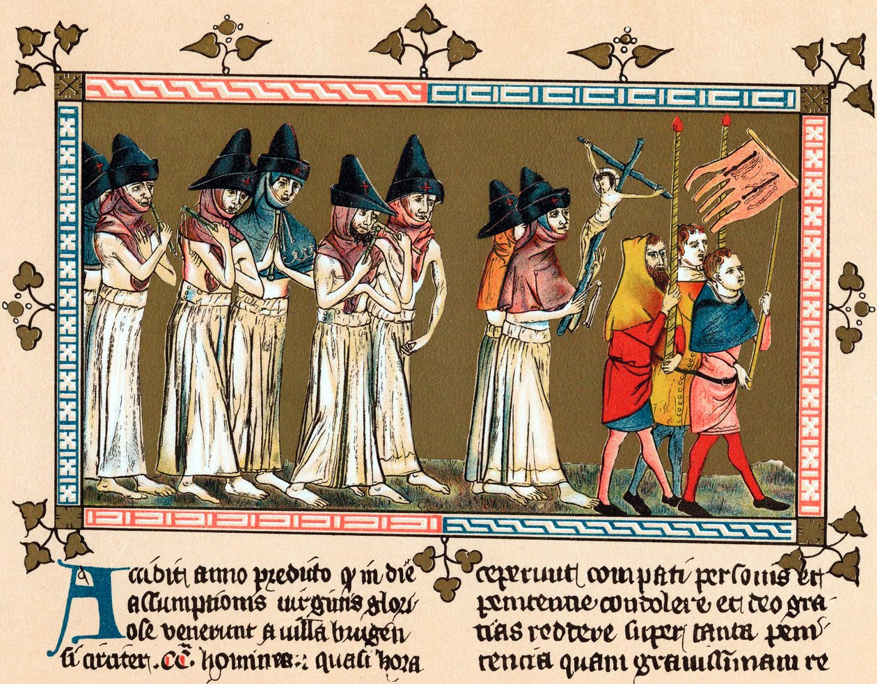 Flagellanter i den nederlandske byen Tournai Doornik, 1349 av Unbekannt