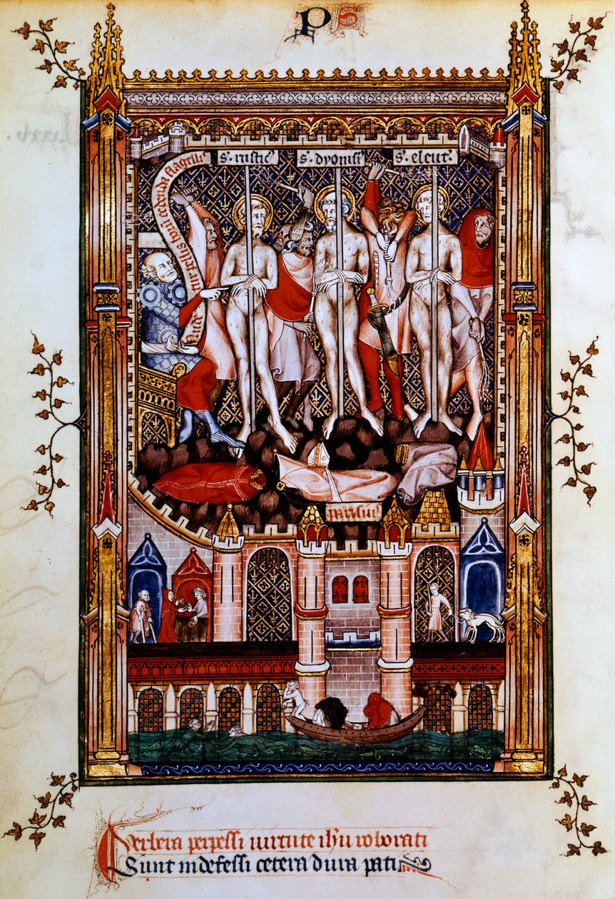 Flagelering av St Denis, St Rustic og St Eleutherius, 1317 av Unbekannt