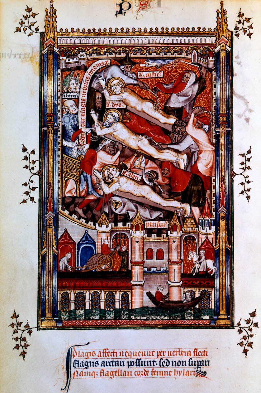 Flagelering av St Denis, St Rustic og St Eleutherius, 1317 av Unbekannt